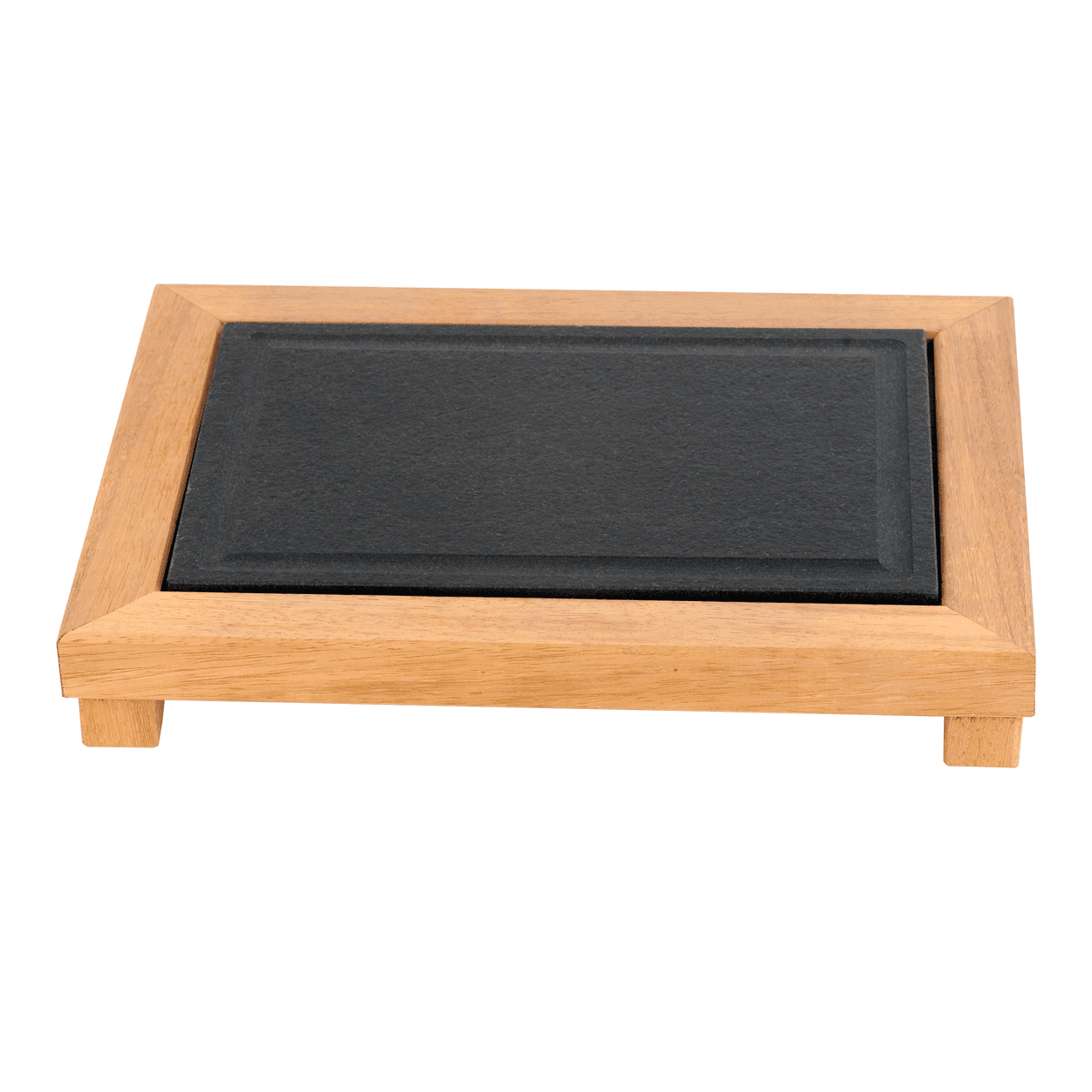 Plaque granit et support bois.